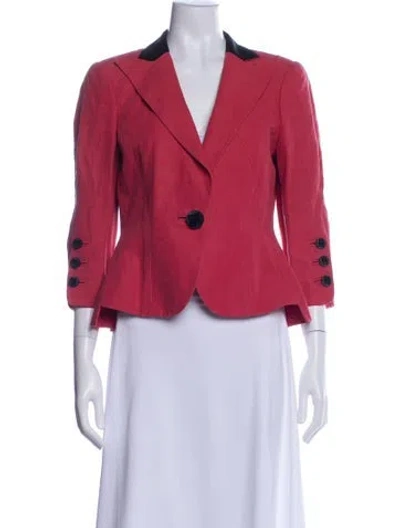 Pre-owned Giorgio Armani Linen Blazer In Pink