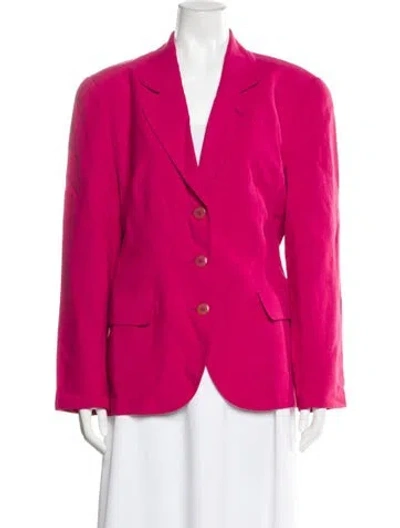 Pre-owned Giorgio Armani Linen Blazer In Pink