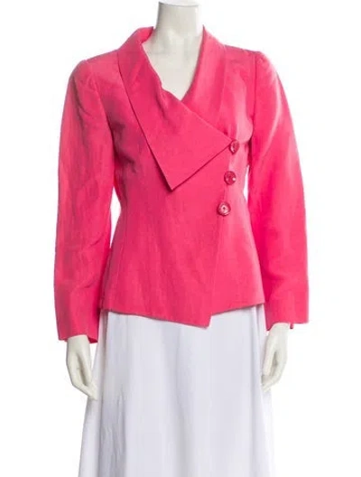 Pre-owned Giorgio Armani Linen Blazer In Pink