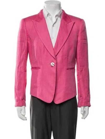 Pre-owned Giorgio Armani Linen Blazer In Pink