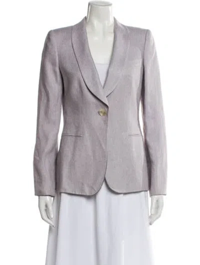 Pre-owned Giorgio Armani Linen Blazer In Purple