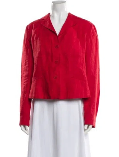 Pre-owned Giorgio Armani Linen Blazer In Red