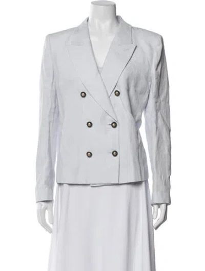 Pre-owned Giorgio Armani Linen Blazer W/ Tags In Blue