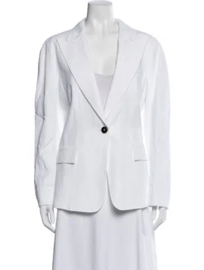 Pre-owned Giorgio Armani Linen Blazer In White