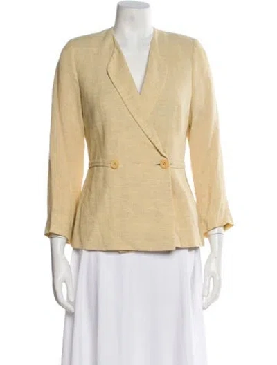 Pre-owned Giorgio Armani Linen Blazer In Yellow