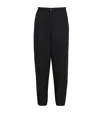 Giorgio Armani Cupro Relaxed Tailored Trousers In Black