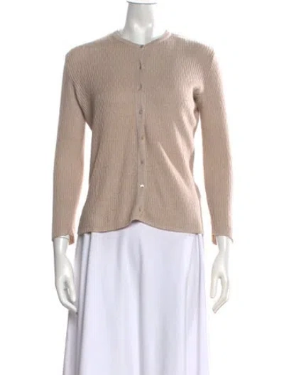Pre-owned Giorgio Armani Linen Crew Neck Sweater In Pink