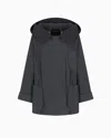 Giorgio Armani Linen Hooded Pea Coat