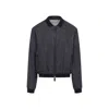 Giorgio Armani Pointed Collar Blue Linen Blouson Jacket