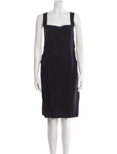 Pre-owned Giorgio Armani Linen Knee-length Dress In Black