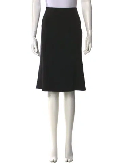 Pre-owned Giorgio Armani Linen Knee-length Skirt In Black