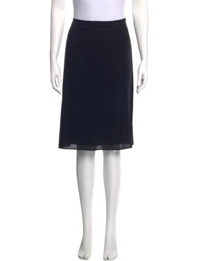 Pre-owned Giorgio Armani Linen Knee-length Skirt In Blue