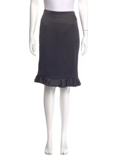 Pre-owned Giorgio Armani Linen Knee-length Skirt In Gray