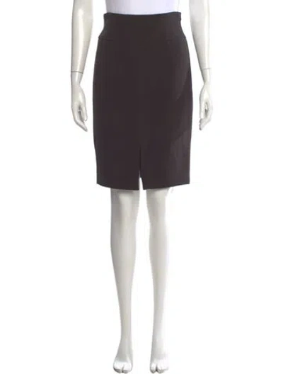 Pre-owned Giorgio Armani Linen Knee-length Skirt In Gray