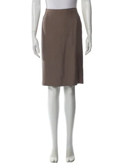 Pre-owned Giorgio Armani Linen Knee-length Skirt In Neutral