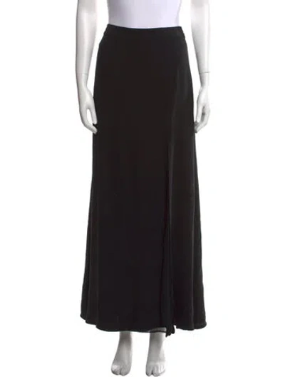 Pre-owned Giorgio Armani Linen Long Skirt In Black