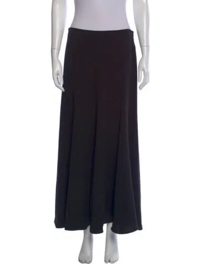 Pre-owned Giorgio Armani Linen Long Skirt W/ Tags In Black