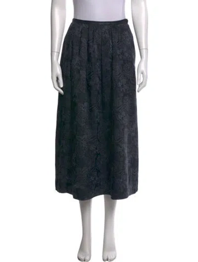 Pre-owned Giorgio Armani Linen Midi Length Skirt In Multi
