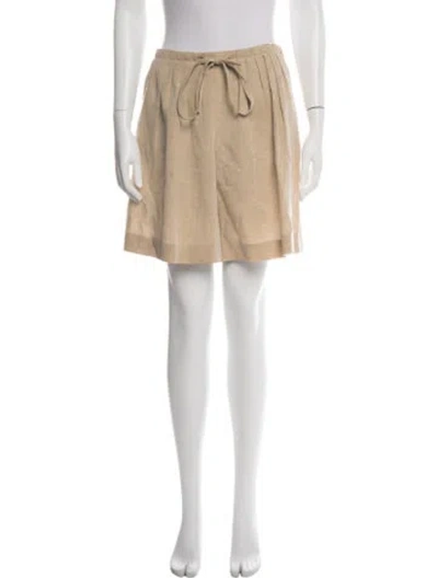 Pre-owned Giorgio Armani Linen Mini Shorts In Green