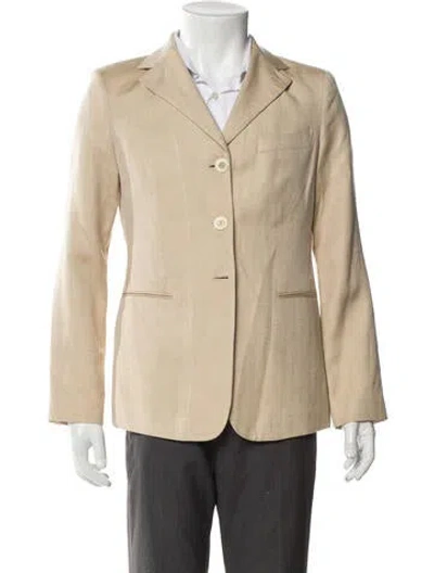 Pre-owned Giorgio Armani Linen Overcoat In Neutral