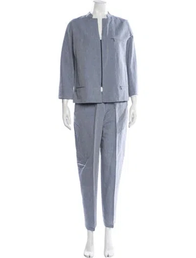 Pre-owned Giorgio Armani Linen Pant Set In Blue