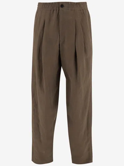 Giorgio Armani Linen Pants With Pleats