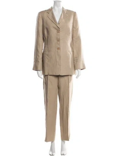 Pre-owned Giorgio Armani Linen Pantsuit In Neutral