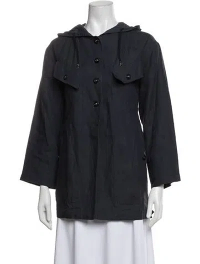 Pre-owned Giorgio Armani Linen Parka In Blue