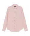 Giorgio Armani Regular Fit Linen Shirt With Long Sleeves In Pink