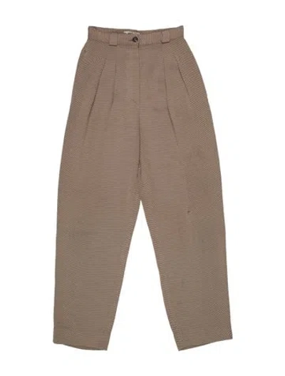 Pre-owned Giorgio Armani Linen Straight Leg Pants In Gray