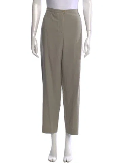 Pre-owned Giorgio Armani Linen Straight Leg Pants In Gray