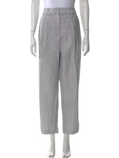 Pre-owned Giorgio Armani Linen Straight Leg Pants In Grey