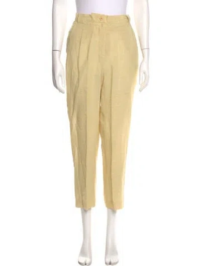 Pre-owned Giorgio Armani Linen Straight Leg Pants In Neutral