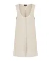 Giorgio Armani Long Top In Linen Gauze In Neutral