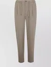 Giorgio Armani Linen Trousers Elasticated Waistband In Neutrals