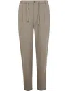 Giorgio Armani Linen Trousers Elasticated Waistband In Grey