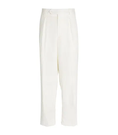 Giorgio Armani Linen Trousers In White
