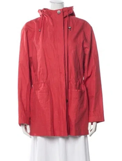 Pre-owned Giorgio Armani Linen Utility Jacket In Red