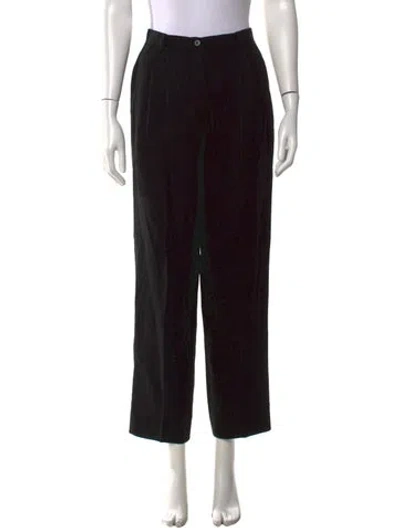 Pre-owned Giorgio Armani Linen Wide Leg Pants In Black