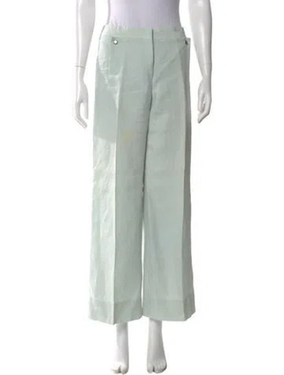 Pre-owned Giorgio Armani Linen Wide Leg Pants In Blue