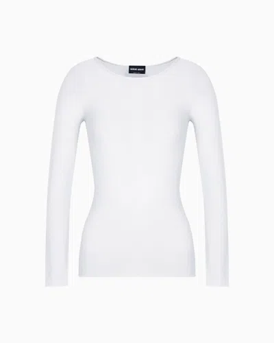 GIORGIO ARMANI LINKS-STITCH VISCOSE LONG-SLEEVED JUMPER
