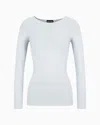 Giorgio Armani Links-stitch Viscose Long-sleeved Jumper In White