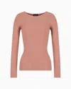 Giorgio Armani Links-stitch Viscose Long-sleeved Jumper In Nude