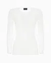 Giorgio Armani Links-stitch Viscose Long-sleeved Jumper In White