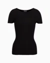 Giorgio Armani Short-sleeve Seamless Sweater In Black