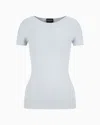 Giorgio Armani Links-stitch Viscose Short-sleeved Jumper In Gray
