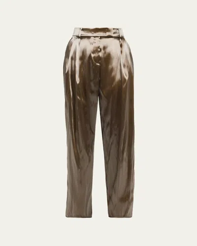 Giorgio Armani Liquid Silk Trousers In Gold