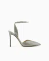 Giorgio Armani Liquid Suede Court Shoes In Grey