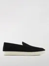 Giorgio Armani Almond Toe Leather Sneaker With Braid Detailing In Black
