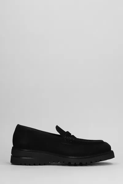Giorgio Armani Loafers In Black Suede